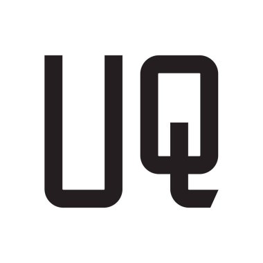uq ilk harf vektör logo simgesi