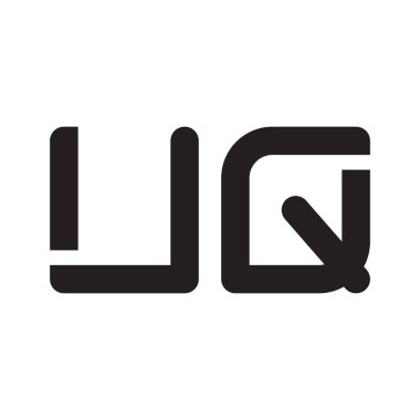 uq ilk harf vektör logo simgesi