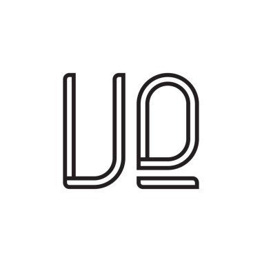 uq ilk harf vektör logo simgesi