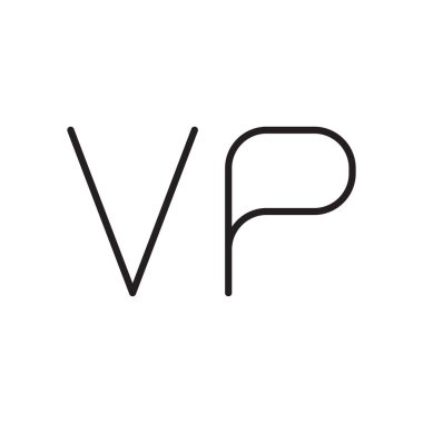 Vp ilk harf vektör logo simgesi