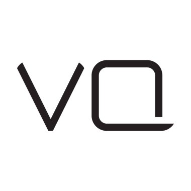 vq ilk harf vektör logo simgesi