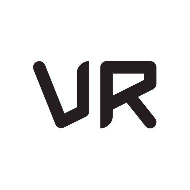 vr ilk harf vektör logo simgesi