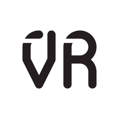 vr ilk harf vektör logo simgesi