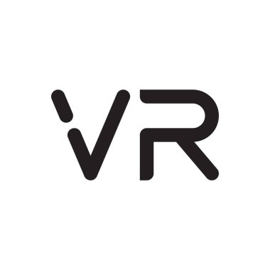 vr ilk harf vektör logo simgesi