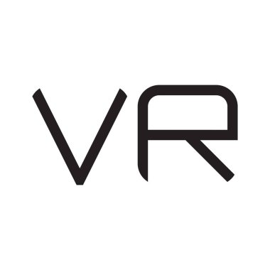 vr ilk harf vektör logo simgesi