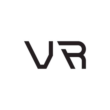 vr ilk harf vektör logo simgesi
