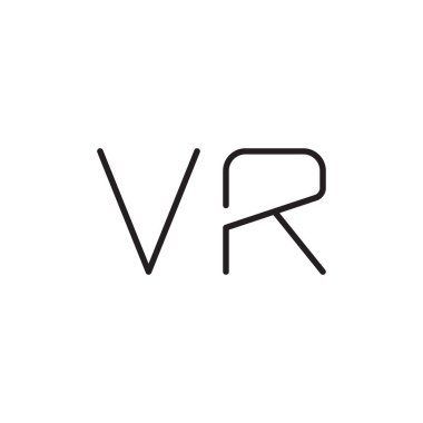 vr ilk harf vektör logo simgesi