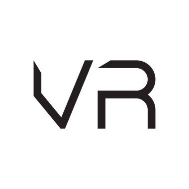 vr ilk harf vektör logo simgesi