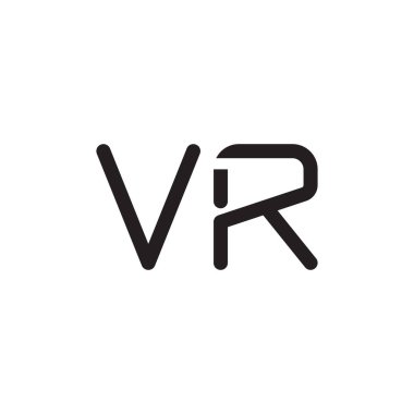 vr ilk harf vektör logo simgesi