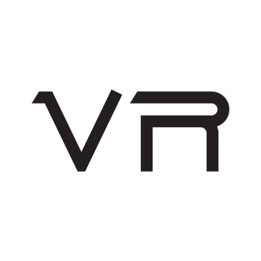 vr ilk harf vektör logo simgesi