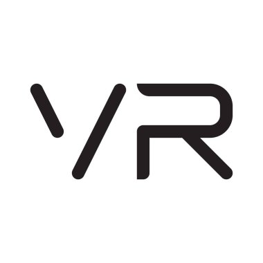 vr ilk harf vektör logo simgesi