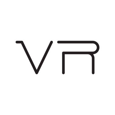 vr ilk harf vektör logo simgesi