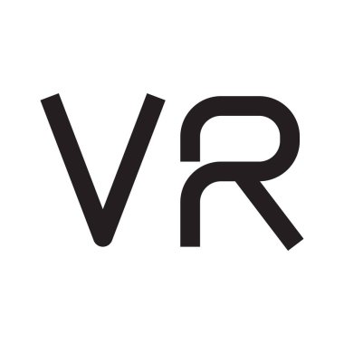 vr ilk harf vektör logo simgesi