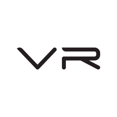 vr ilk harf vektör logo simgesi