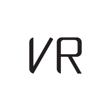 vr ilk harf vektör logo simgesi