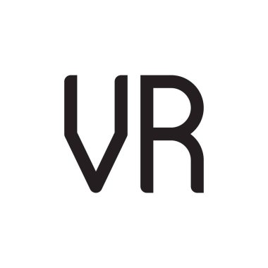 vr ilk harf vektör logo simgesi