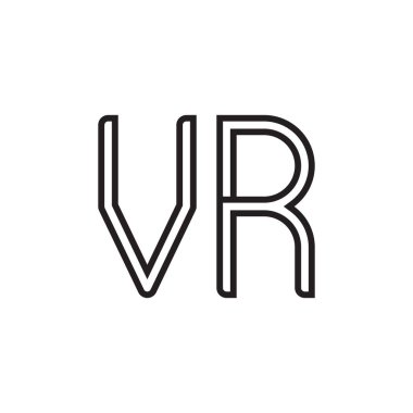 vr ilk harf vektör logo simgesi