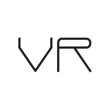 vr ilk harf vektör logo simgesi