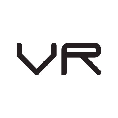 vr ilk harf vektör logo simgesi