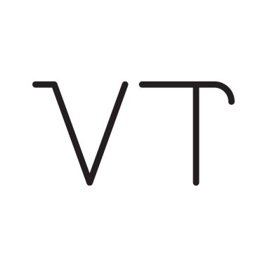 vt ilk harf vektör logo simgesi