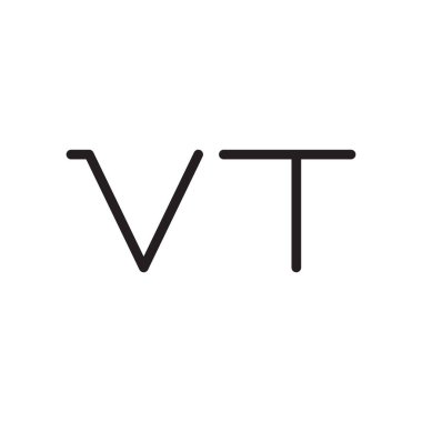 vt ilk harf vektör logo simgesi