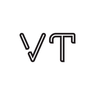 vt ilk harf vektör logo simgesi