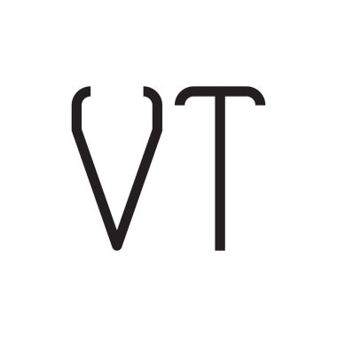 vt ilk harf vektör logo simgesi