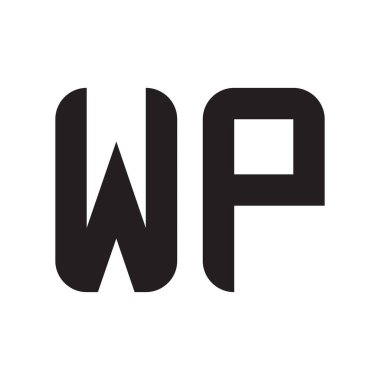 wp ilk harf vektör logo simgesi