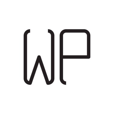 wp ilk harf vektör logo simgesi