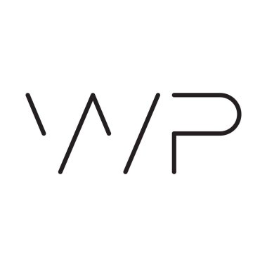 wp ilk harf vektör logo simgesi