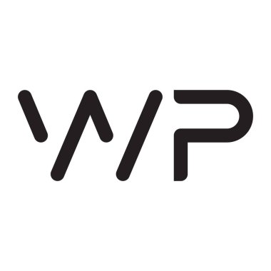 wp ilk harf vektör logo simgesi