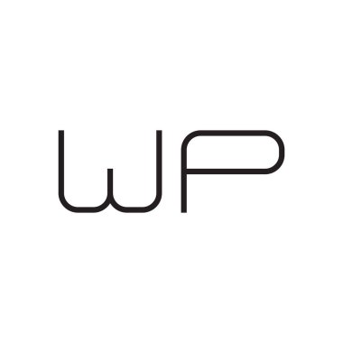 wp ilk harf vektör logo simgesi