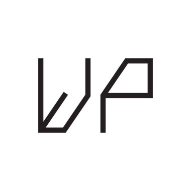 wp ilk harf vektör logo simgesi