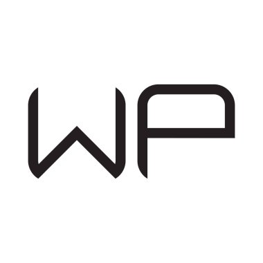 wp ilk harf vektör logo simgesi