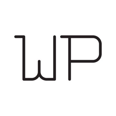 wp ilk harf vektör logo simgesi