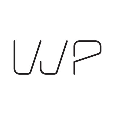 wp ilk harf vektör logo simgesi