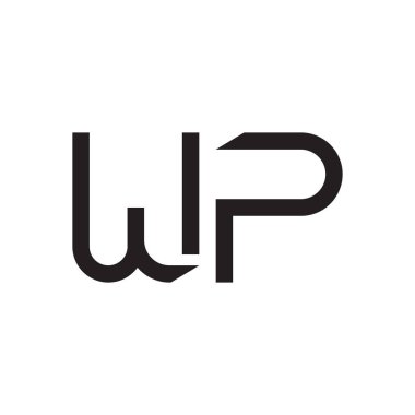 wp ilk harf vektör logo simgesi