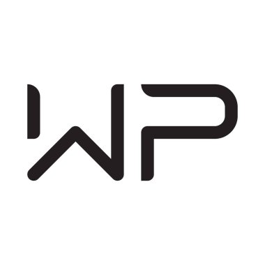 wp ilk harf vektör logo simgesi