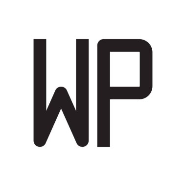 wp ilk harf vektör logo simgesi