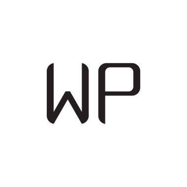 wp ilk harf vektör logo simgesi