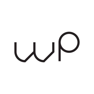 wp ilk harf vektör logo simgesi