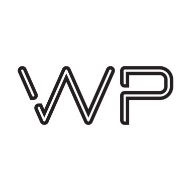 wp ilk harf vektör logo simgesi