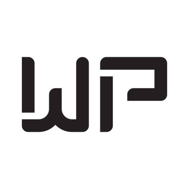 wp ilk harf vektör logo simgesi