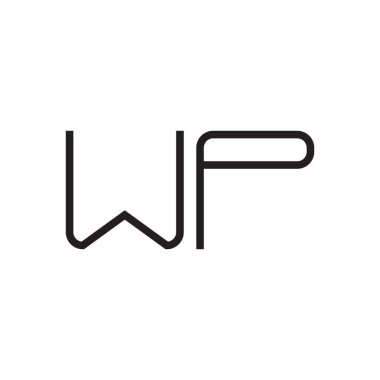 wp ilk harf vektör logo simgesi