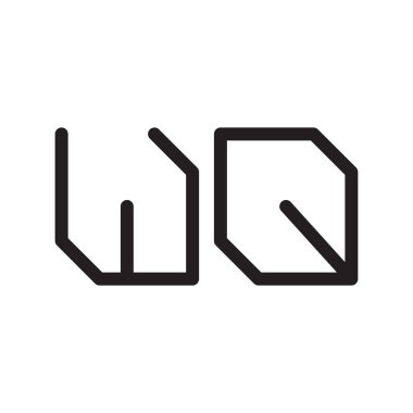wq ilk harf vektör logo simgesi