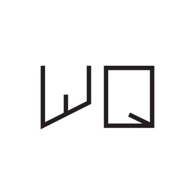 wq ilk harf vektör logo simgesi
