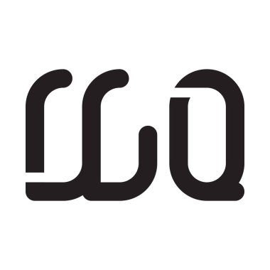 wq ilk harf vektör logo simgesi