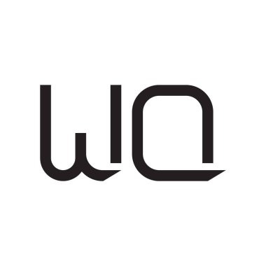 wq ilk harf vektör logo simgesi