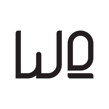 wq ilk harf vektör logo simgesi