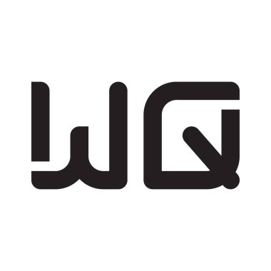 wq ilk harf vektör logo simgesi